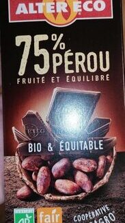 Alter eco Chocolat noir 75% Pérou — MS Bhai Bhai Enterprise