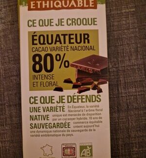 Ethiquable Chocolat noir 80% Équateur intense et floral — MS Bhai Bhai Enterprise