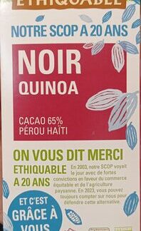 Ethiquable Chocolat noir Quinoa — MS Bhai Bhai Enterprise