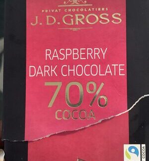 J. D. GROSS Шоколад с 6% парченца малини — MS Bhai Bhai Enterprise